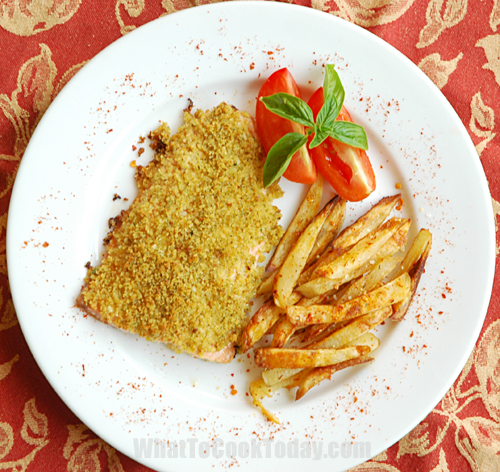 CRUNCHY TOPPED FISH WITH POTATOES