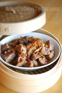 Steamed pork ribs with beans