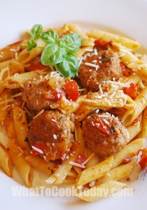 Meatballs and pasta