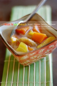 KOLAK / PLANTAIN, TAPIOCA, AND SWEET POTATO IN COCONUT MILK