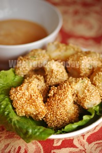 SESAME SEEDS COD FISH WITH FOUR SAUCES