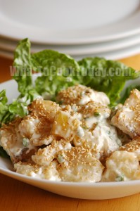 SESAME FISH IN MAYONNAISE DRESSING