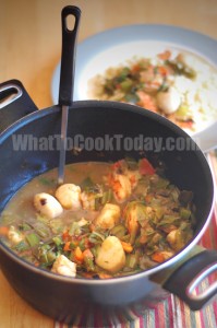 SHRIMP AND SCALLOP STEW WITH COUSCOUS PILAF