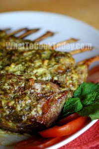 ROAST RACK OF LAMB AND MINT