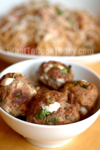 BUCATINI ALL'AMATRICIANA WITH SPICY SMOKED MOZZARELLA MEATBALLS