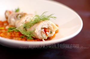 CHICKEN STUFFED WITH RICE, PISTACHIOS, AND HERBS/ PILIC SARMASI
