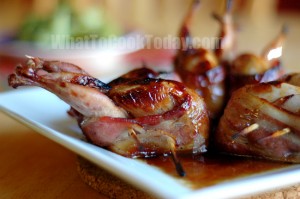 QUAIL WITH BACON AND HONEY