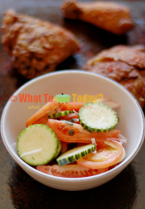FRIED CHICKEN AND SALAD