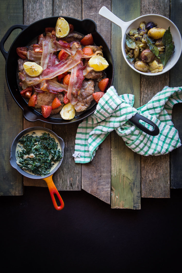 Haat Geef energie ZuidAmerika 30-MINUTE MEAL: Tray-baked chicken, Squashed potatoes, and creamed spinach