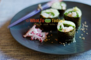 SHRIMP, SPINACH AND WASABI MASH ROLLS