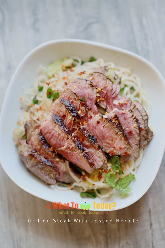 GRILLED STEAK WITH TOSSED NOODLE GRILLED STEAK WITH TOSSED NOODLE