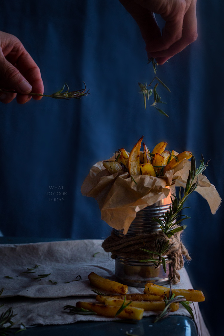 Crispy miso rosemary oven fries