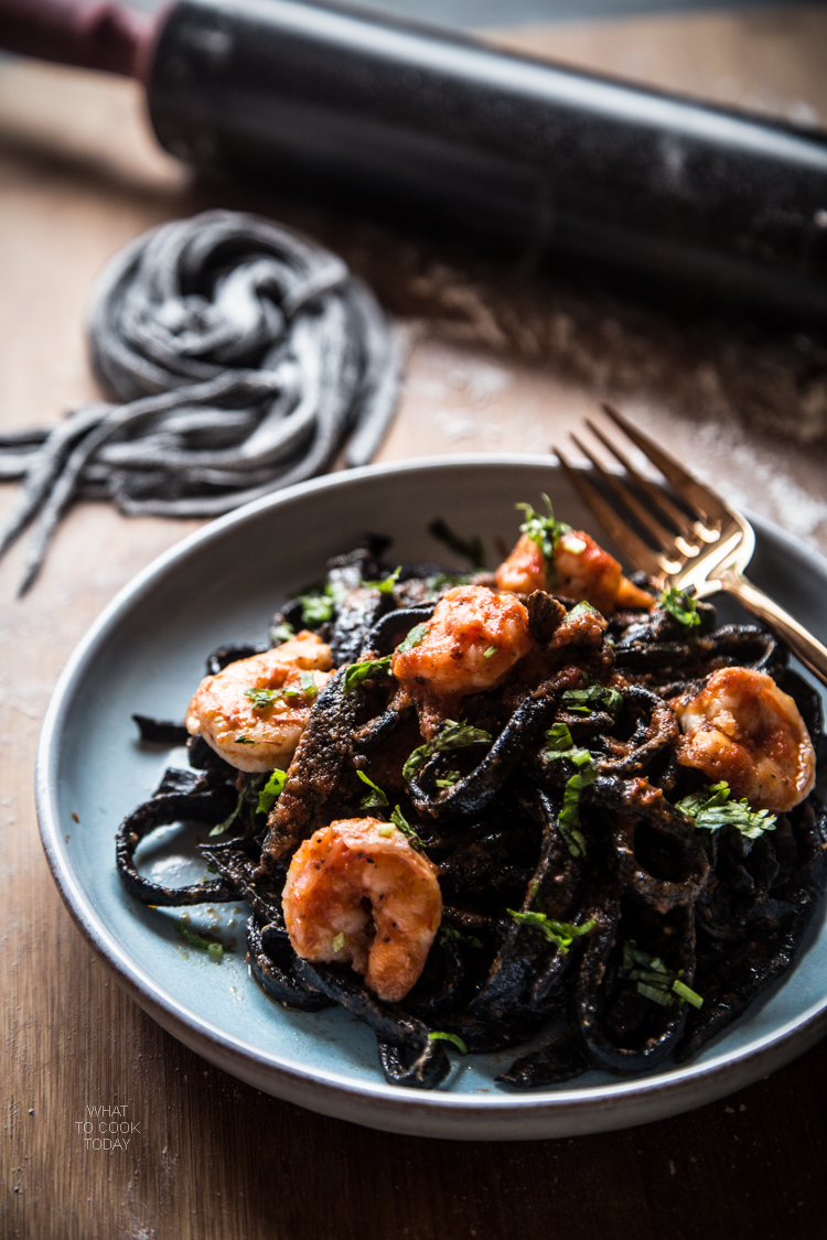 The BEST Squid Ink Pasta Recipe with Shrimp