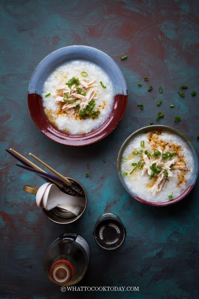 Easy Chicken Rice Porridge / Congee (Bubur Ayam)