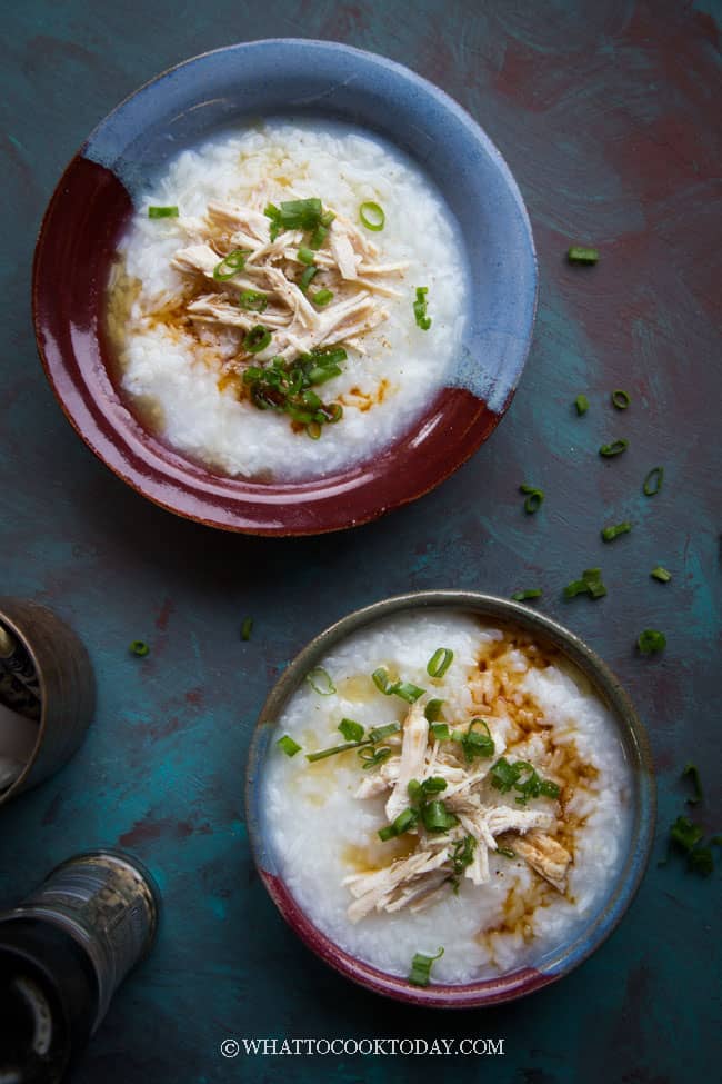 Easy Chicken Rice Porridge / Congee (Bubur Ayam)