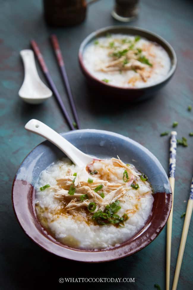 Easy Chicken Rice Porridge / Congee (Bubur Ayam)