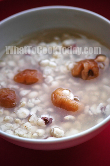 BARLEY WITH QIAN SHI AND LONGAN SOUP