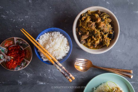 Easy Braised Mei Cai (Muy Choy) with Pork