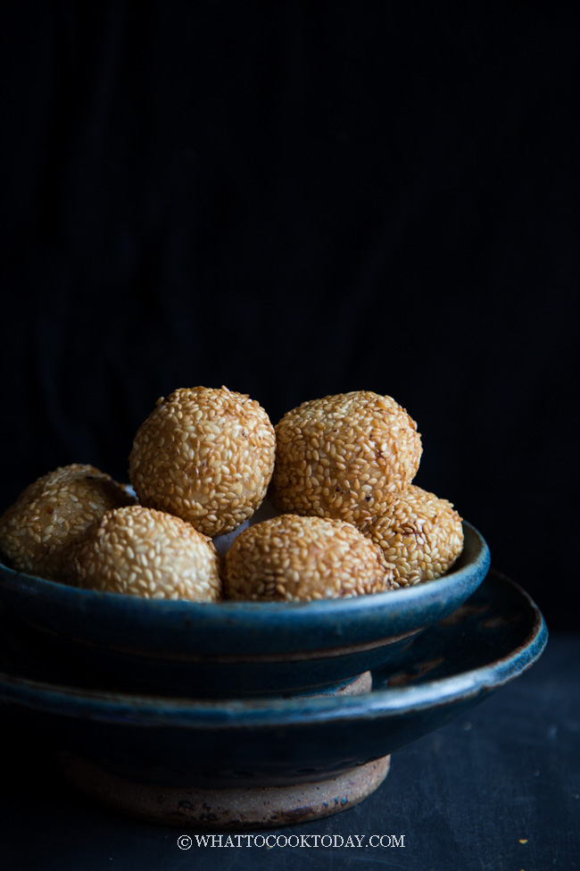 Chinese Crispy Sesame Balls (Jian Dui/ Zi Ma Qiu) - Air fryer or Deep-fried