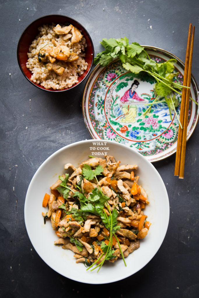 Stirfried Pork with Fresh Coriander