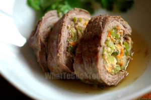 CHICKEN BEEF ROULADE/ ENROLADO DE BIFE COM FRANGO