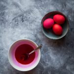 Nicely dyed red eggs