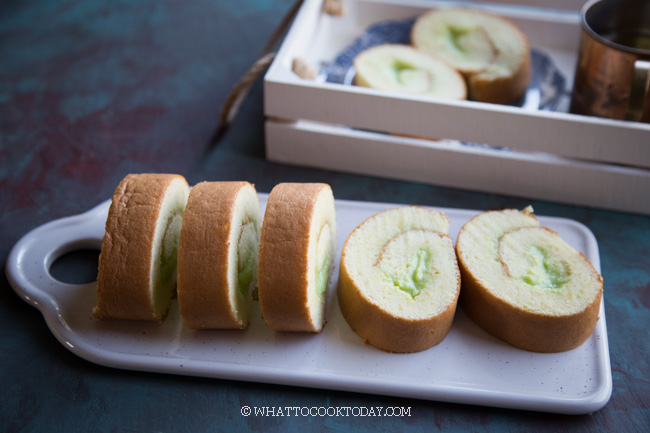 Pandan Kaya Swiss Roll (Bolu Gulung Kaya)