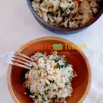 CHICKEN AND KALE RISOTTO WITH PINE NUTS AND BACON