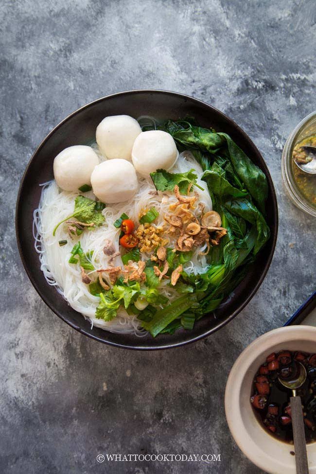 Easy Fish Ball Bee Hoon Noodle Soup