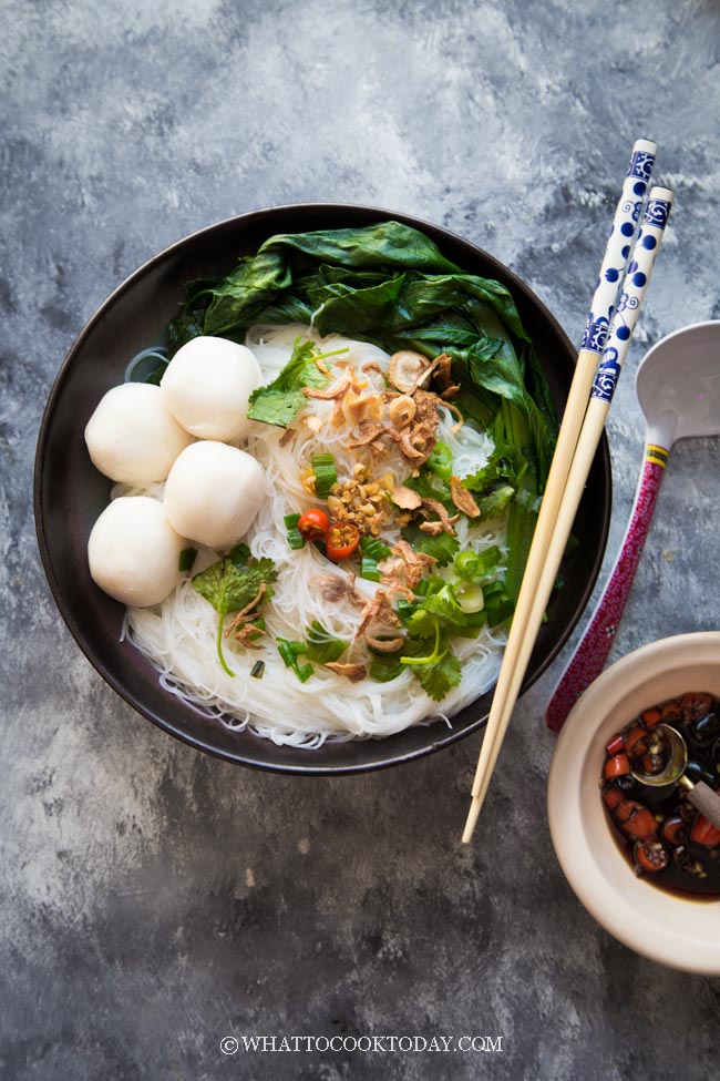 Easy Fish Ball Bee Hoon Noodle Soup