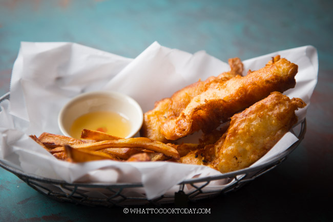 Halibut Fish and Chips - Beer Battered Fish Recipe