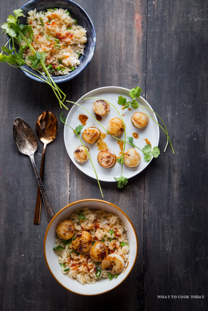 30Minute meal Fivespice Seared Scallops with Sweet Chili Rice