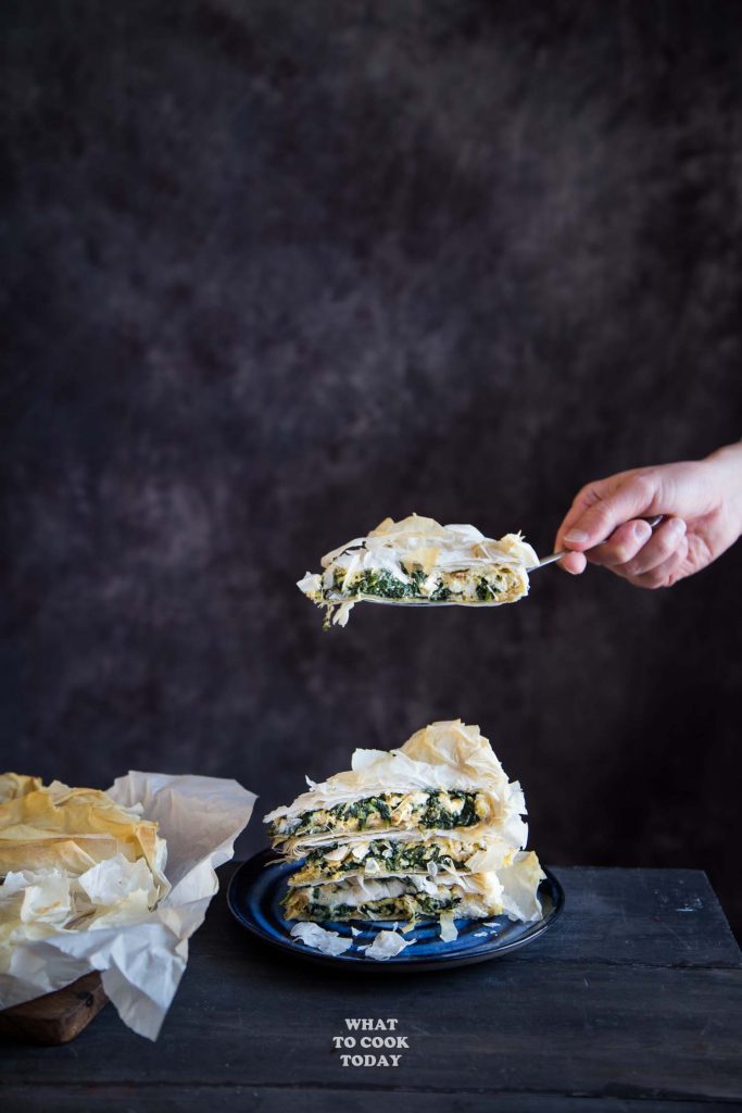 30Minute Meal Spinach and Feta Filo/Phyllo Pie with Cucumber Salad