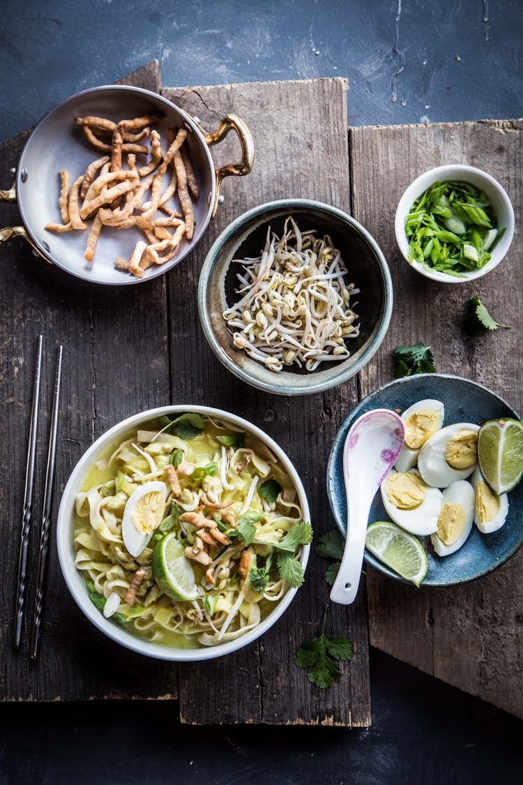 Burmese Coconut Chickpeas Noodle Soup (Ohn-No Khao Swe)