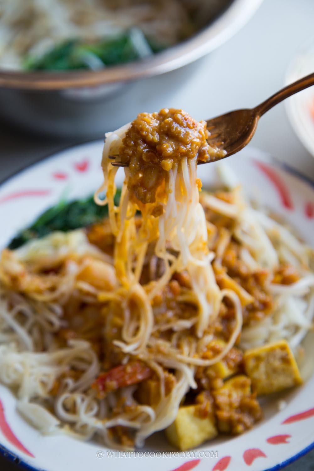 Singapore Satay Bee hoon (Rice Noodles with Peanut Sauce)