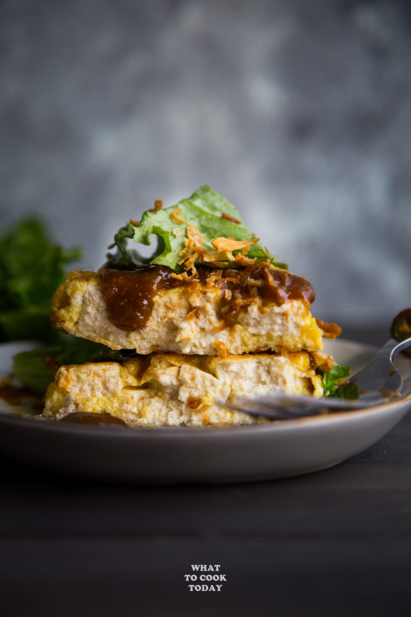 Tahu Telur (Indonesian Tofu Omelette Salad) #tofu #omelet #omelettes #eggs #easyrecipe #indonesianfood