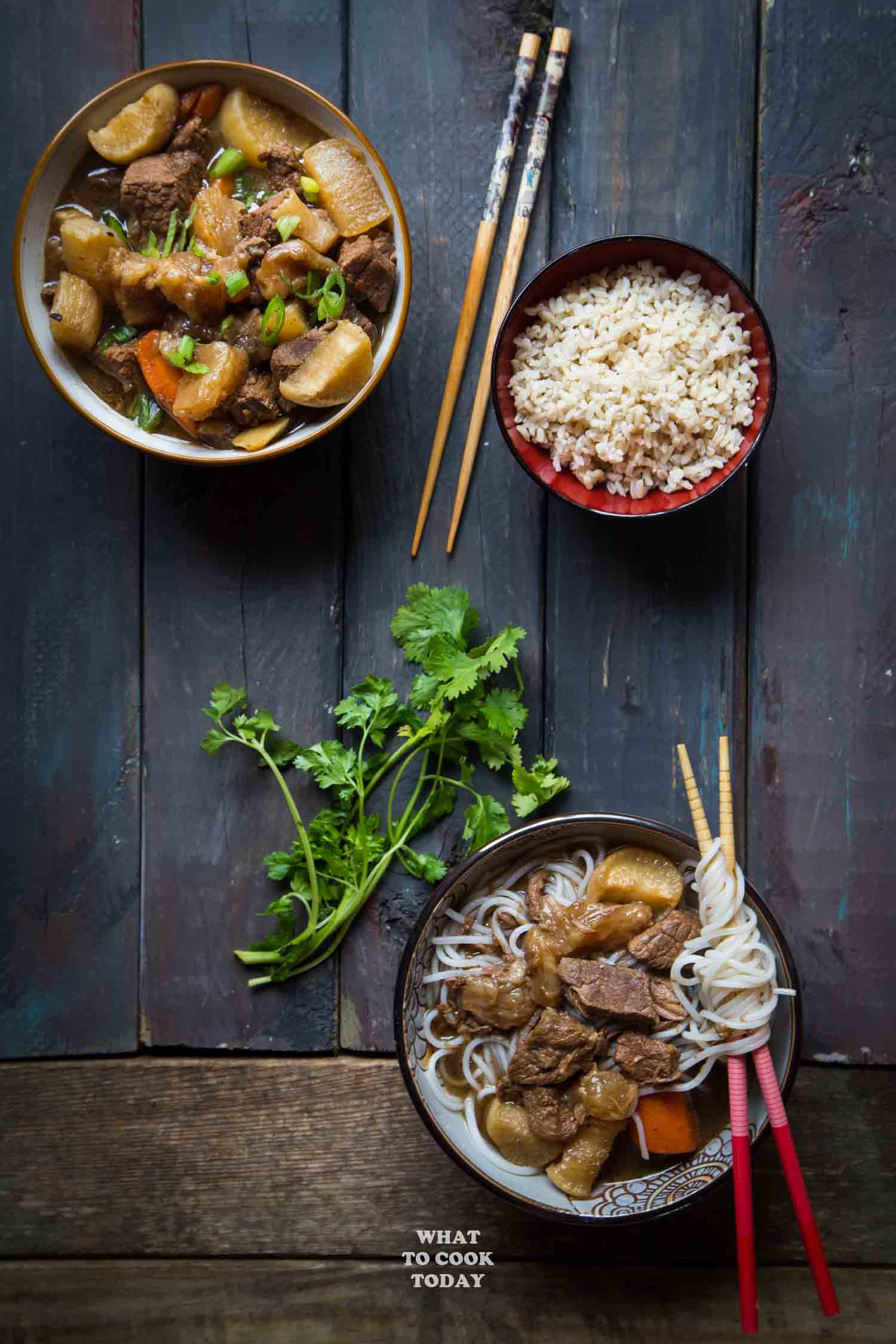 Pressure Cooker Beef Stew with Tendon and Daikon