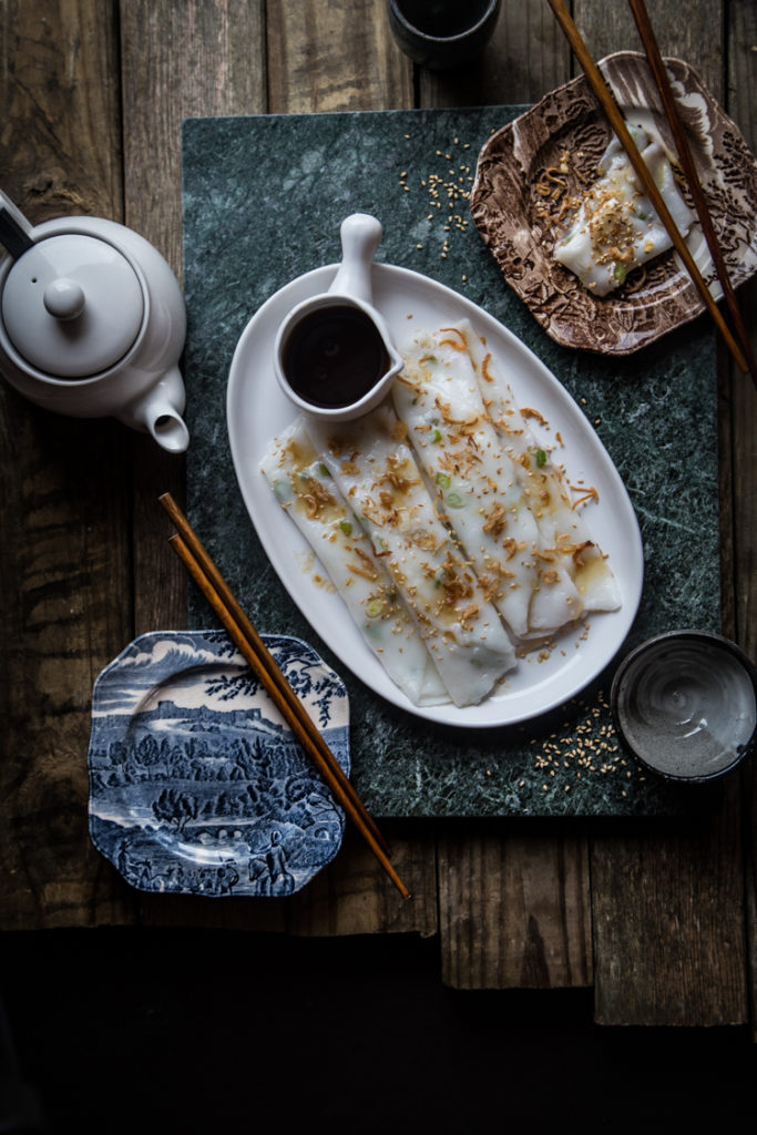 Homemade Cheung Fun (Steamed Rice Noodle Rolls) 5 Ways