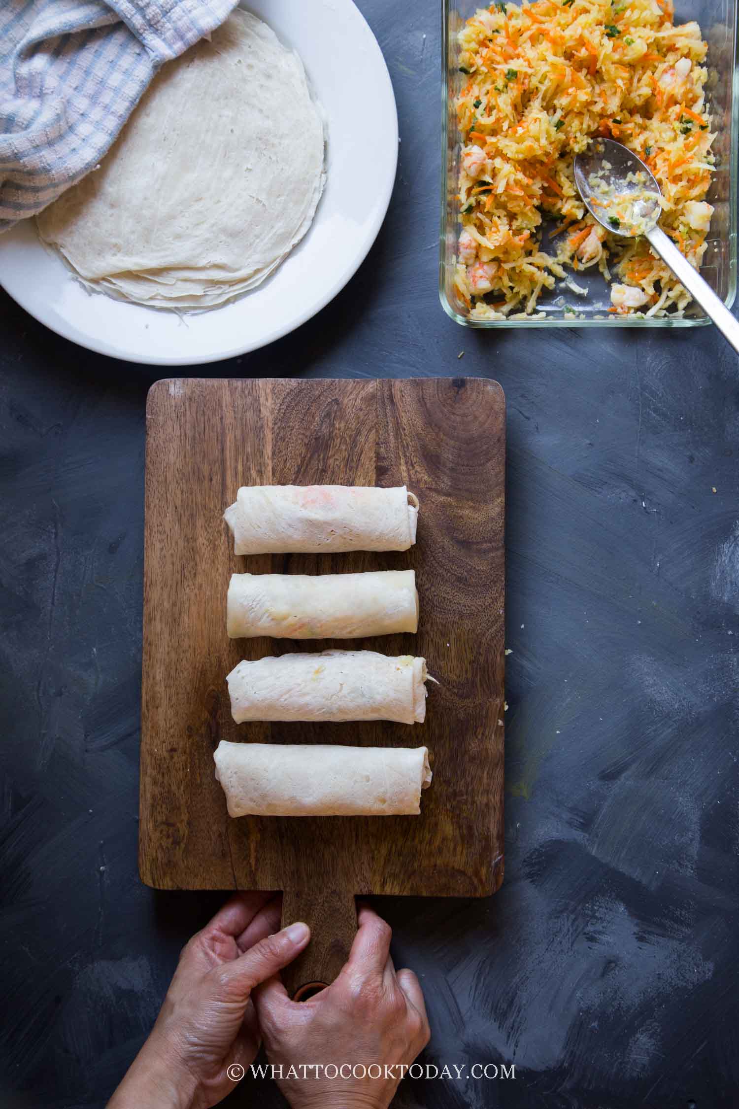 Homemade Popiah Medan Fresh Spring Rolls With Jicama