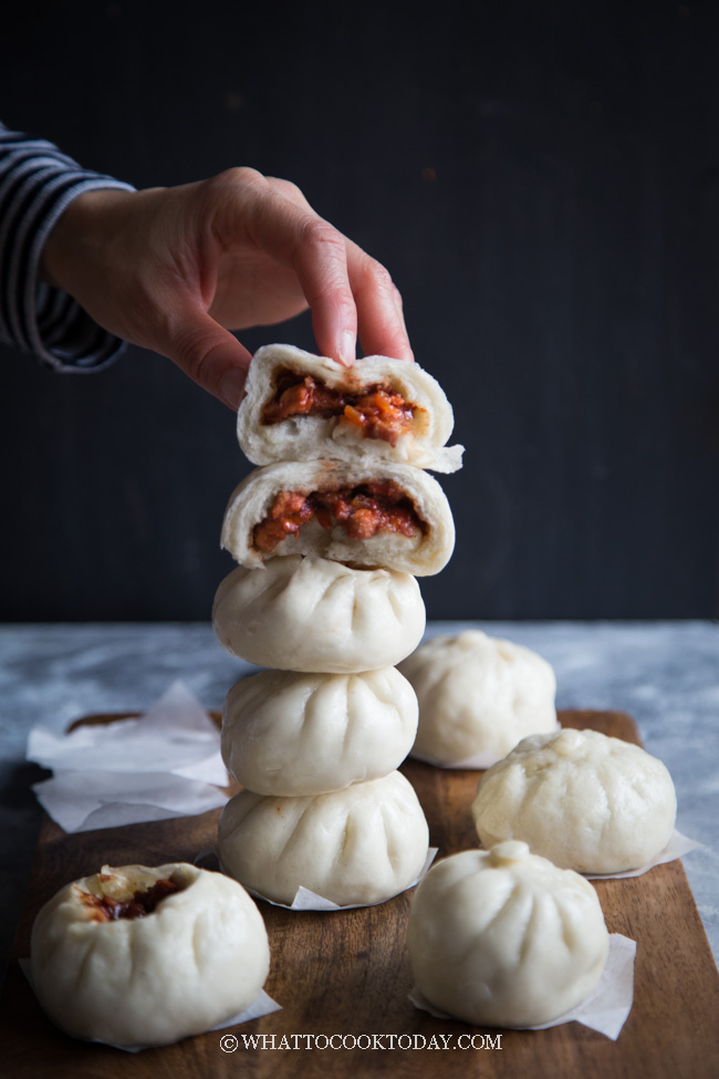 Soft Fluffy Char Siu Bao (Chinese Steamed BBQ Pork Buns)