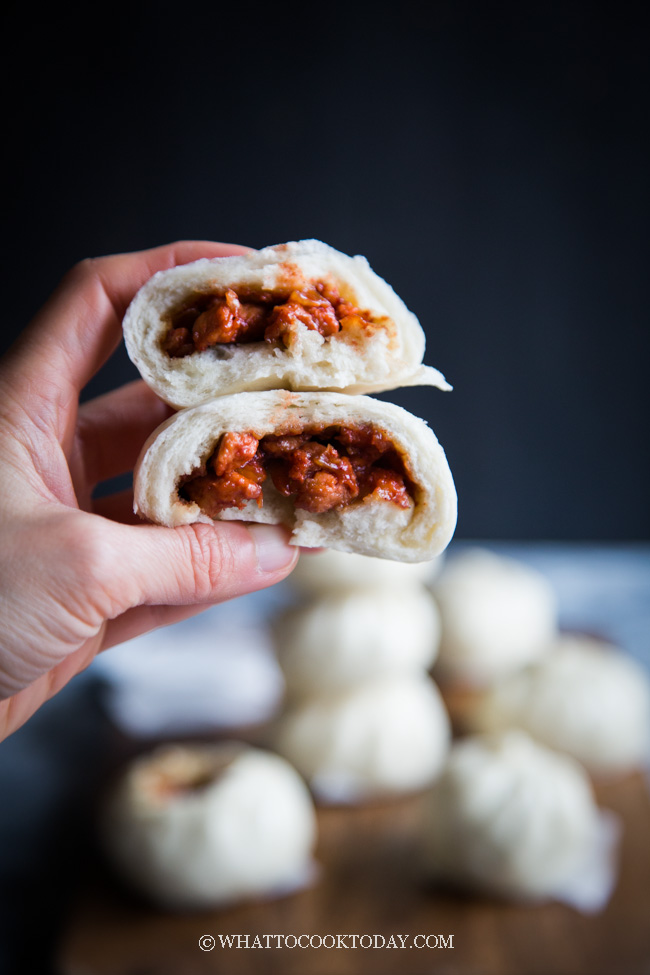 Soft Fluffy Char Siu Bao (Chinese Steamed Pork Buns)