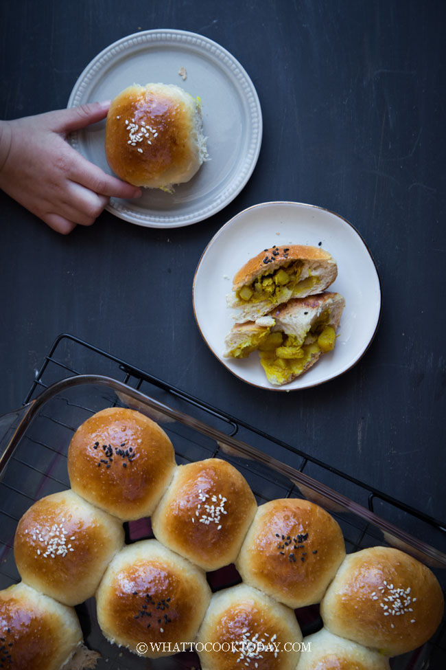 Pãezinhos de Caril de Frango com Caril de Batata (Método Tang Zhong)