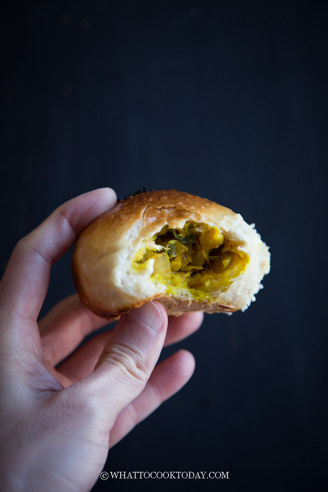 Pãezinhos de Caril de Frango com Caril de Batata (Método Tang Zhong)