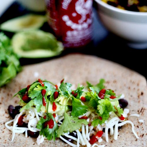 SPICY RICE, BEANS, AND AVOCADO WRAP