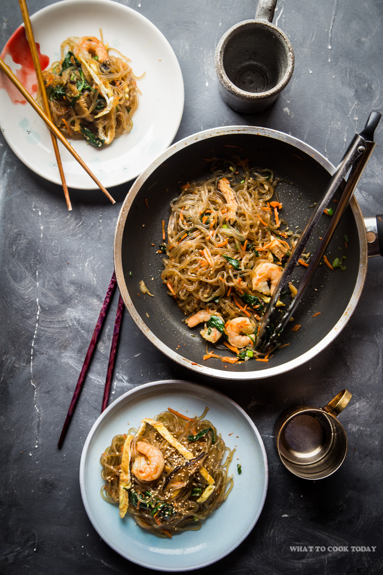 Japchae (Korean Sweet Potato Glass Noodle Stir-fry)