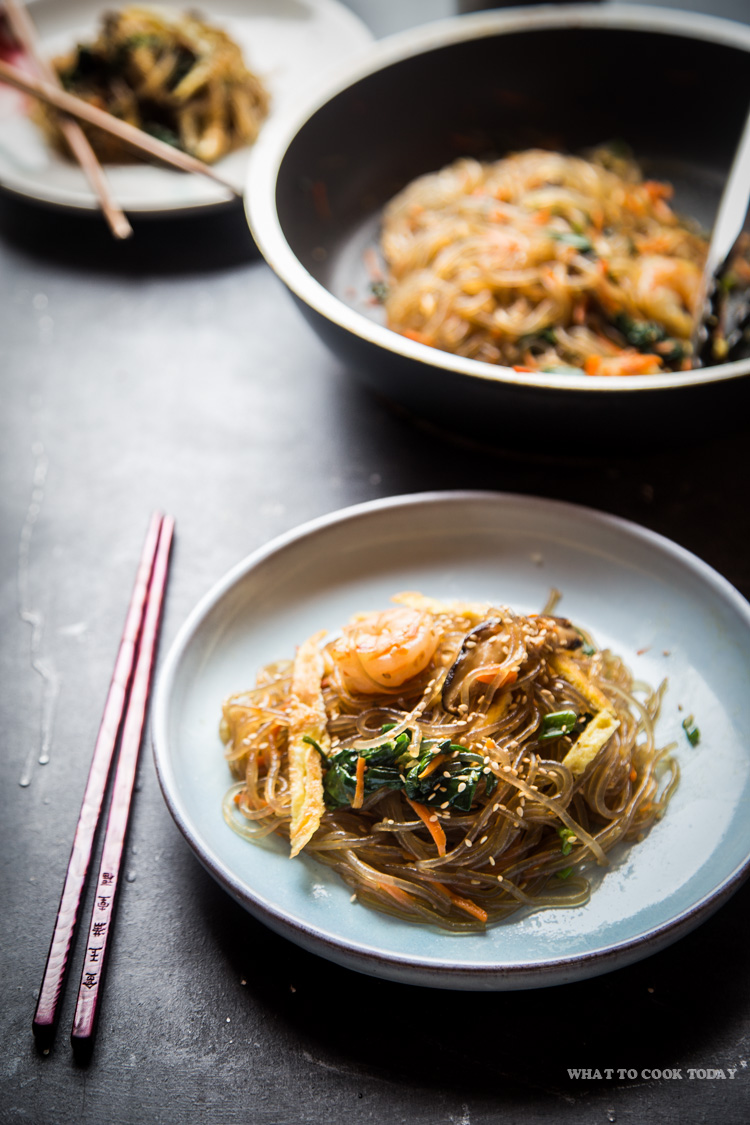 How to make Japchae (Korean Sweet Potato Glass Noodle Stir-fry). Delicious Easy Perfect for Weeknight Japchae (Korean Sweet Potato Glass Noodle Stir-fry) recipe. Click through for full recipe and step by step instructions