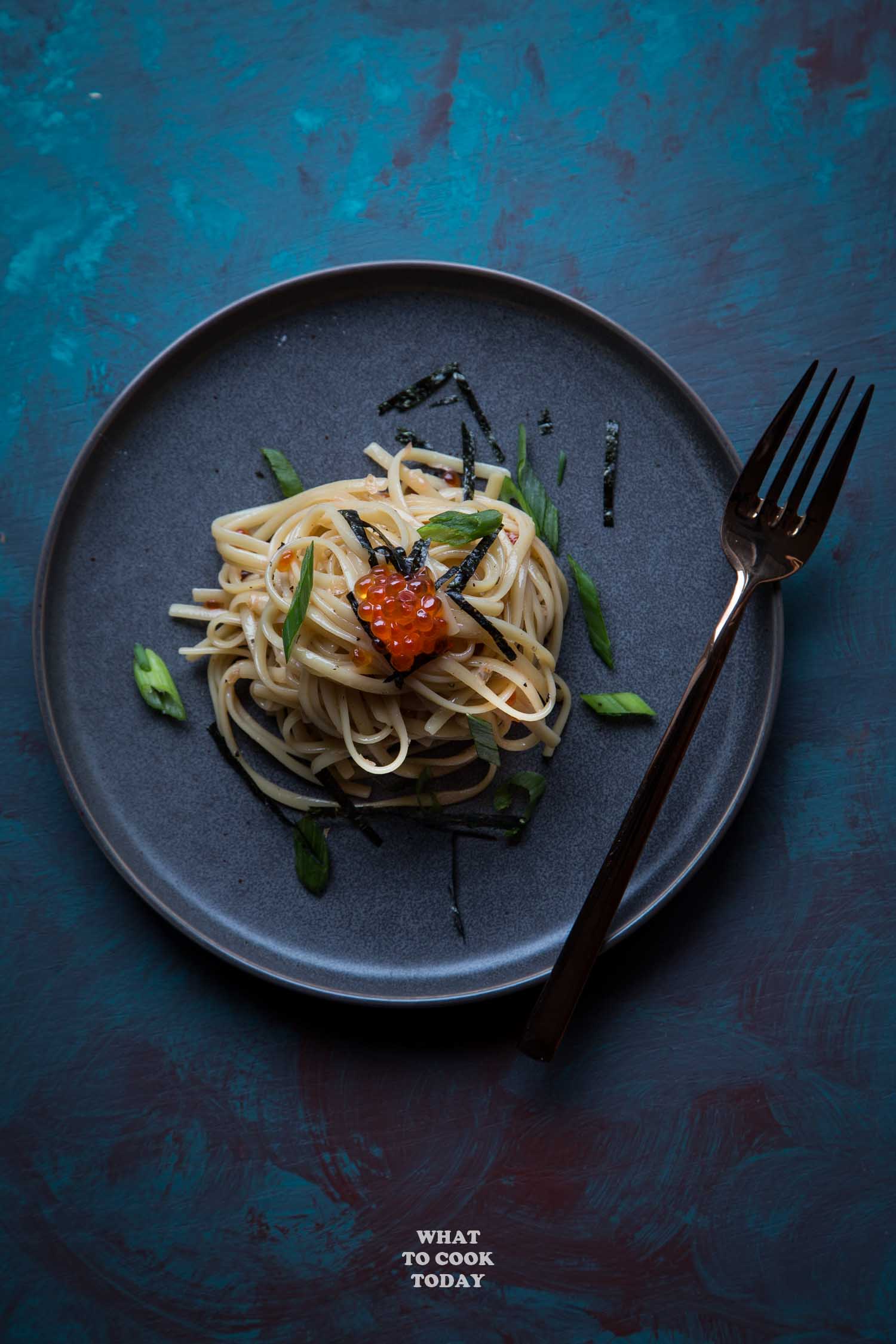 Buttery Pasta With Salmon Fish Roe