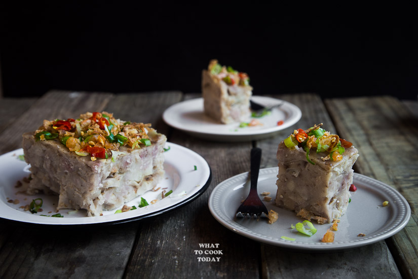 Kue Keladi/Oh Kue (Savory Steamed Taro Cake)