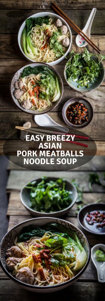Easy Breezy Asian Pork Meatballs Noodle Soup | What To Cook Today