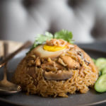 Nasi Tim Ayam Jamur (Steamed Rice with Chicken and Mushroom)